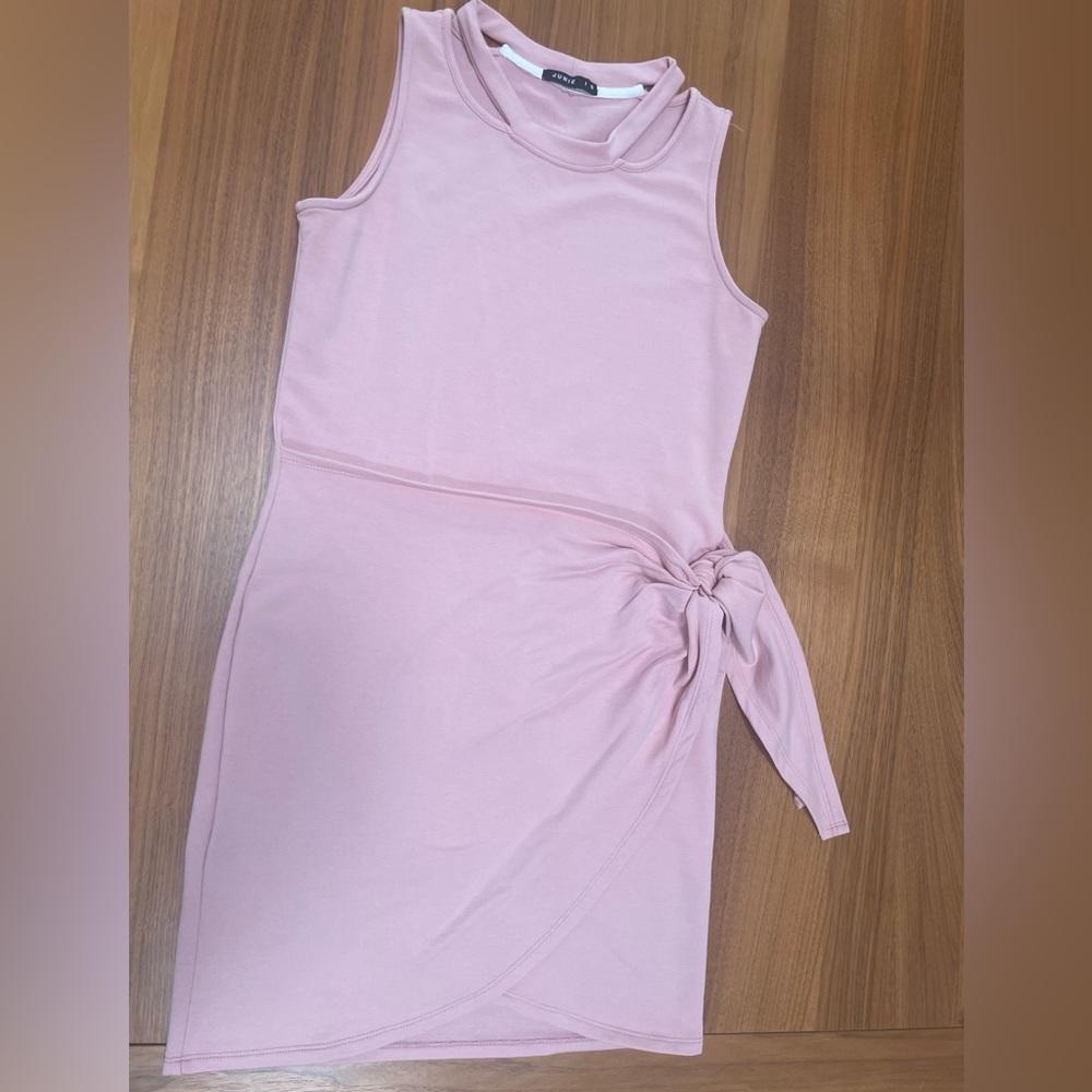 Junie Sleeveless Wrap Dress, Dusty Pink, Size S